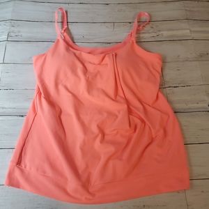 Fabletics tank‎ top built in shelf bra coral small